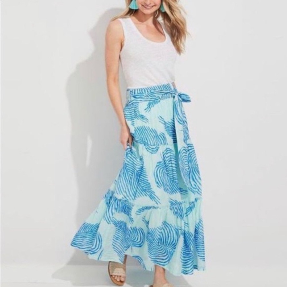 Vineyard Vines Blue and White Maxi A-Line Skirt